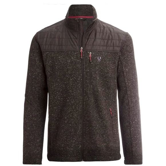 stoic Other - Stoic Sweater Fleece Jacket Mens Large Black Quilted Yoke Full Zip Outdoor warm